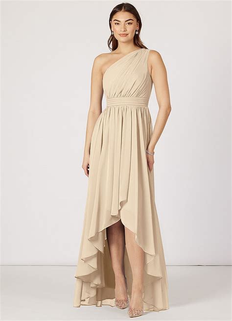 Champagne Azazie Mathilda Bridesmaid Dresses Azazie