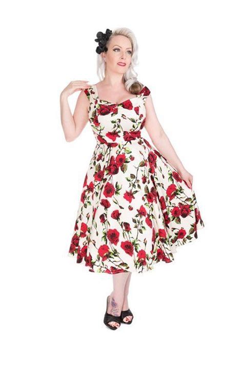 Handr London Vintage Rose Swing Day Sun Empire Dress Pinup 1950s Style Floral Fearless Apparel