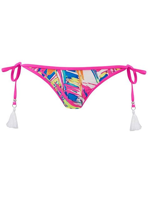 Tassel Tie Side Bottom Bikini Bright Palm Venus