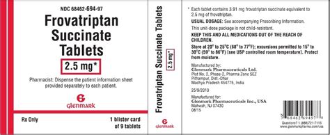 Frovatriptan Mg Rx Products