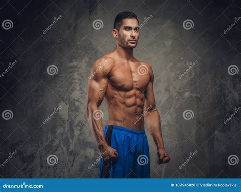 Shirtless Muscular Man Posing Stock Photo Image Of Figure Health