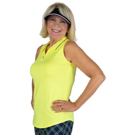 Jofit Womens Cutaway Striped Collar Sleeveless Golf Polo Carls Golfland