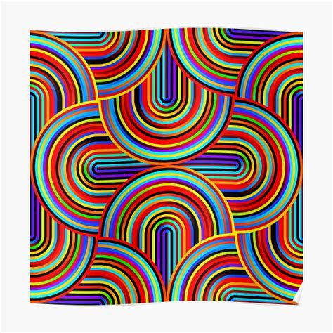 Crazy Curves Rainbow Colored Poster By Slanapotam Redbubble