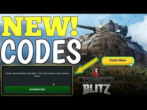 NEW WORLD OF TANK BLITZ CODES 2023 WORLD OF TANK BLITZ BONUS CODES