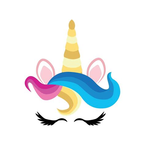 Fabuloso Unicornio Lindo Con Cuerno Dorado Y Ojos Cerrados