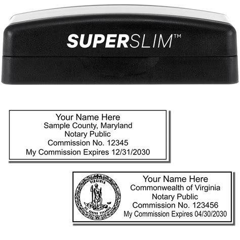 Super Slim Pre Inked State Seal Stamp Notary Stamps