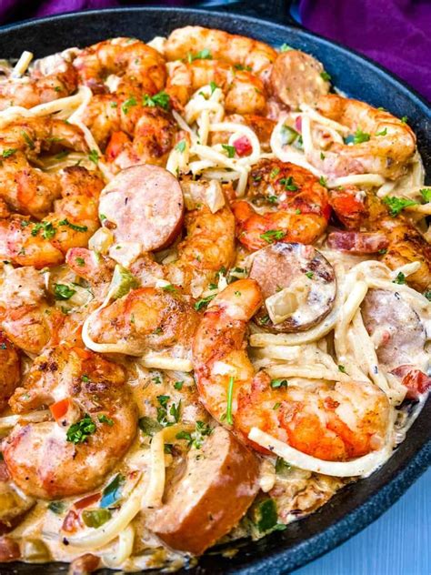 This Easy Creamy Cajun Shrimp Pasta Recipe Is Made With Andouille