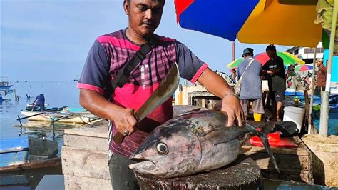 Sharpest Tuna Machete In The World Amazing Tuna Cutting Skills YouTube