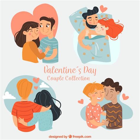 Valentines Day Couple Collection Free Vector