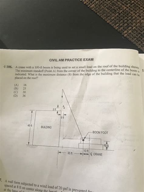 Solved Civil Am Practice Exam A Crane With A Ft Chegg