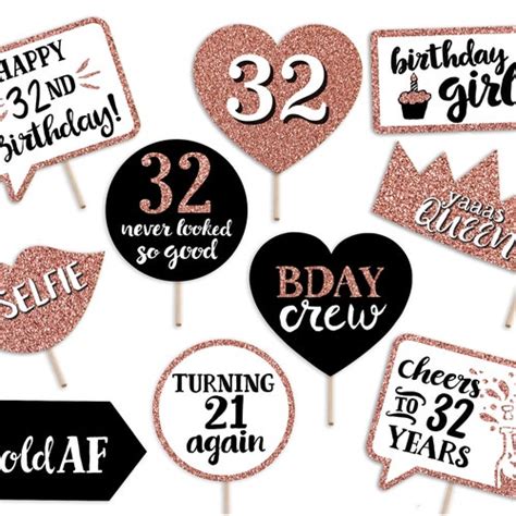 Funny Adult Birthday Printable Photo Booth Props Gold Black Etsy