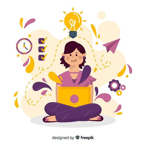 Free Vector Colorful Hand Drawn Productivity Concept