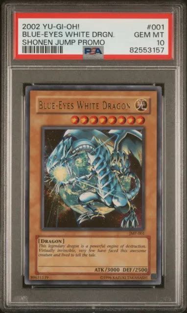 Yu Gi Oh Blue Eyes White Dragon Jmp Shonen Jump Promo Psa