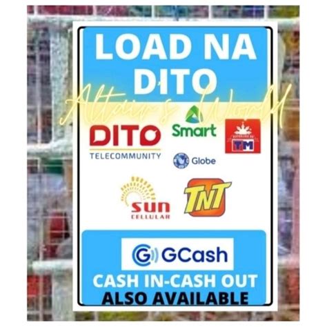 【cod】 2 In 1 Signage Gcash Cash In Load Na Dito Laminated Waterproof