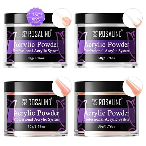 Amazon Rosalind Acrylic Powder Set Oz Clear Nude Acrylic Nail Powder White Pink