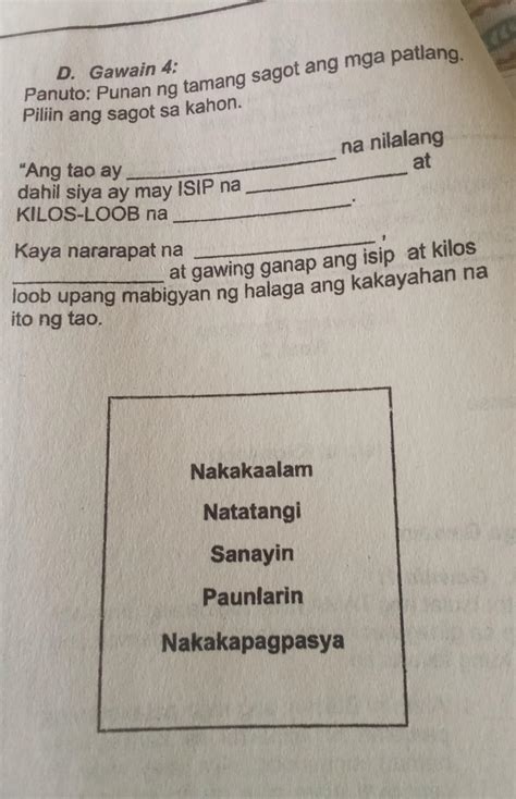 Ang Tao Ay Na Nilalang Dahil Siya Ay May ISIP Na At