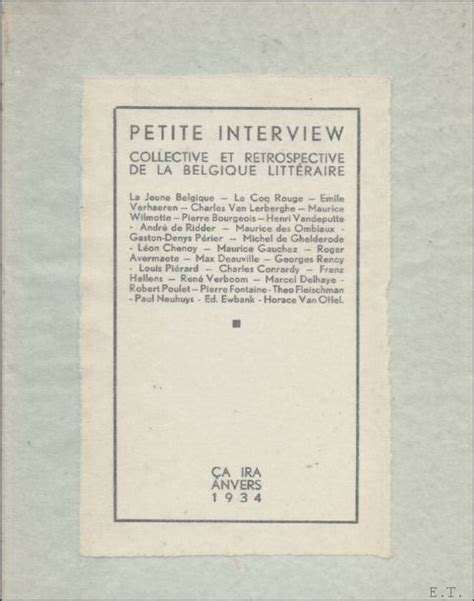 Petite Interview Collective Et Retrospective De La Belgique Litt