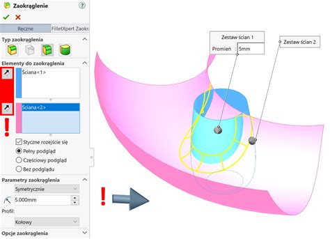 zaokraglenie ściany SOLIDWORKS BLOG wszystko o programie SOLIDWORKS