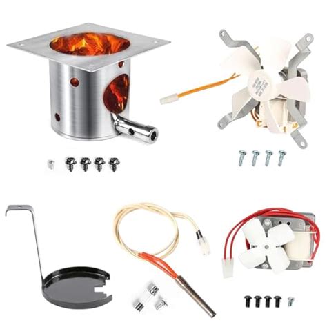 SUS Fire Burn Pot And Hot Rod Ignitor Kit Induction Fan RPM Auger Motor For Traeger And