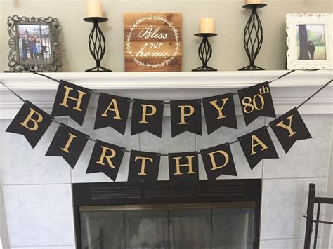 Happy Birthday Banner Gold Birthday Banner Black & Gold - Etsy