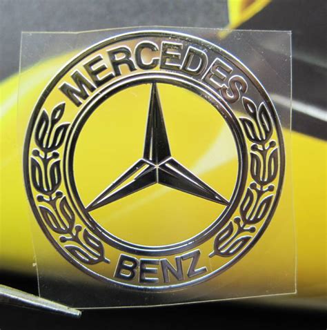 Mercedes Benz Round Nickel Metal Car Mobile Emblem Thin Decal Sticker