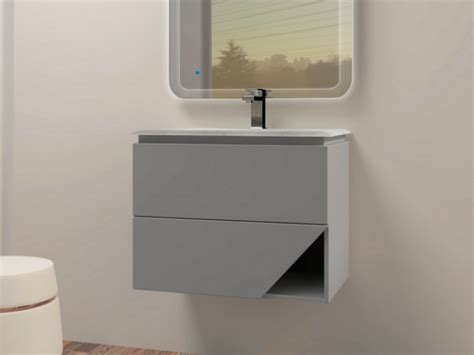 Mobile Bagno Lux L Cm Sospeso Con Cassetti E Lavabo Unitop In