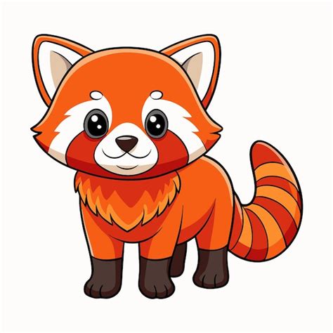 Red Panda Standing In A Cartoon Style Premium Ai Generated Vector