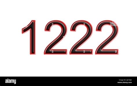red 1222 number 3d effect white background Stock Photo - Alamy