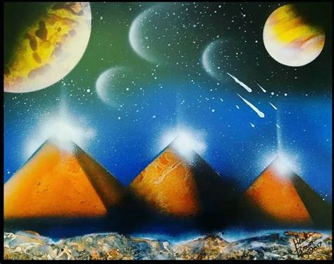 Space Pyramids Spray Paint Art Spray Paint Art Art Painting Space