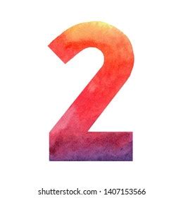 Hand Painted Watercolor Numbers Illustration Stock Illustration