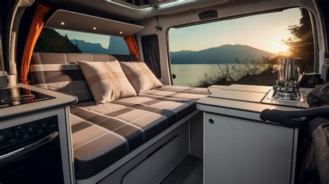 Premium Photo | WellDesigned Caravan Interior with a Morning Meadow and ...