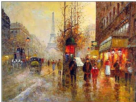 Paris Street oil painting,Cities oil painting Paris Eiffel Tower 6