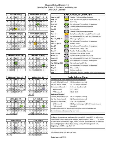 Burlington School District Calendar 2024 2025 - Bunny Cordula