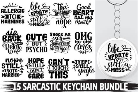 Sarcastic Keychain Svg Bundle Graphic By T Shirt Design Bundle