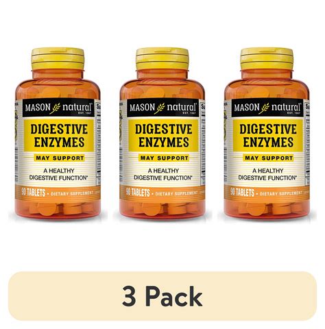 3 Pack Mason Natural Digestive Enzymes Healthy Digestive Function