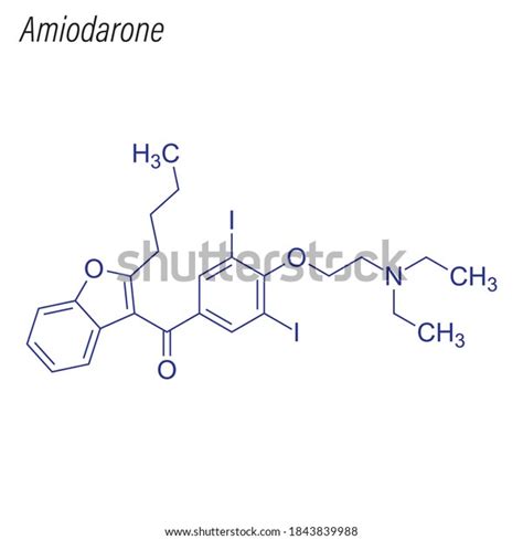 Skeletal Formula Amiodarone Drug Chemical Molecule Stock Vector Royalty Free 1843839988