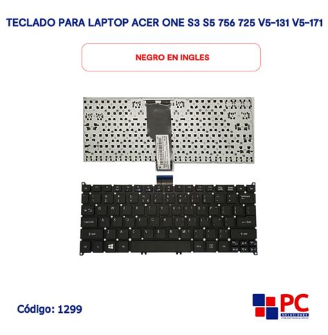 Teclado Para Laptop Acer One S3 S5 756 725 V5 131 V5 171 Negro En