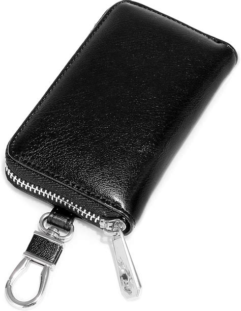 Rrvane Genuine Leather Car Key Purse Zippered Keychain Wallet Holder