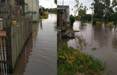 Constantes chuvas eleva o nível do arroio e provoca alagamentos de ruas