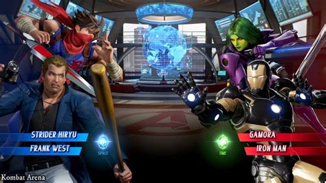 Strider Hiryu Frank West Vs Gamora Iron Man Hard Mode Marvel Vs