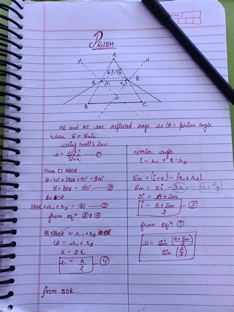 Prism derivation class 12 | Exterior angles, Study tips, Prism