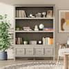 FUFU GAGA 47 2 In W X 63 In H Wood Grain Gray 3 Tier Open Shelves