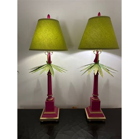 Vintage Palm Tree Lamps - a Pair | Chairish