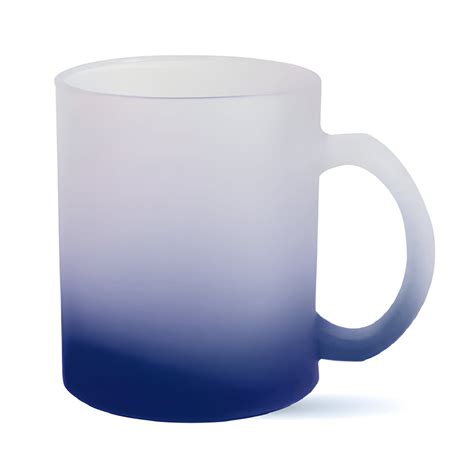 Mugs Gradient Frosted 11oz Glass Mug Dark Blue Wholesale Sublimation Blanks