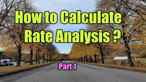 How To Calculate Rate Analysis Part 1 Youtube