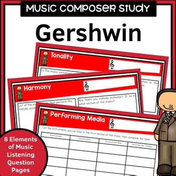 Music Composer Worksheets Gershwin By Jooya Teaching Resources