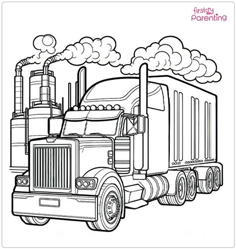 truck coloring pages  printable sheets  images  kids