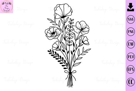Flower Svg Flower Bouquet Graphic by Tadashop Design · Creative Fabrica