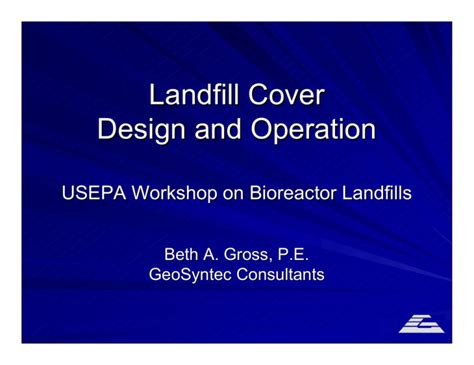 Landfill Cover Design and Operation