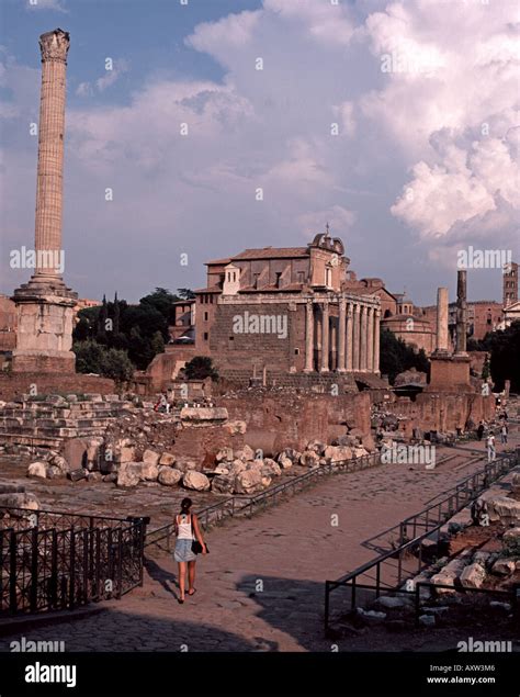 The Via Sacra Through The Forum Romanum Rome Stock Photo Alamy